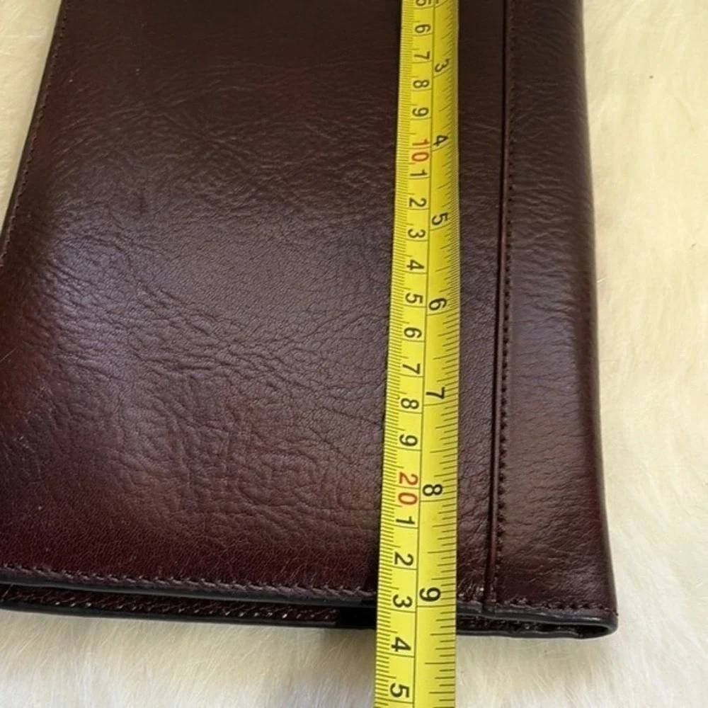 Attache Leather Jr. Legal Pad Portfolio Brown Notepad Holder Organizer